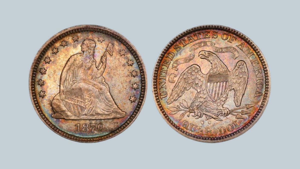 1870-CC Seated Liberty Quarter