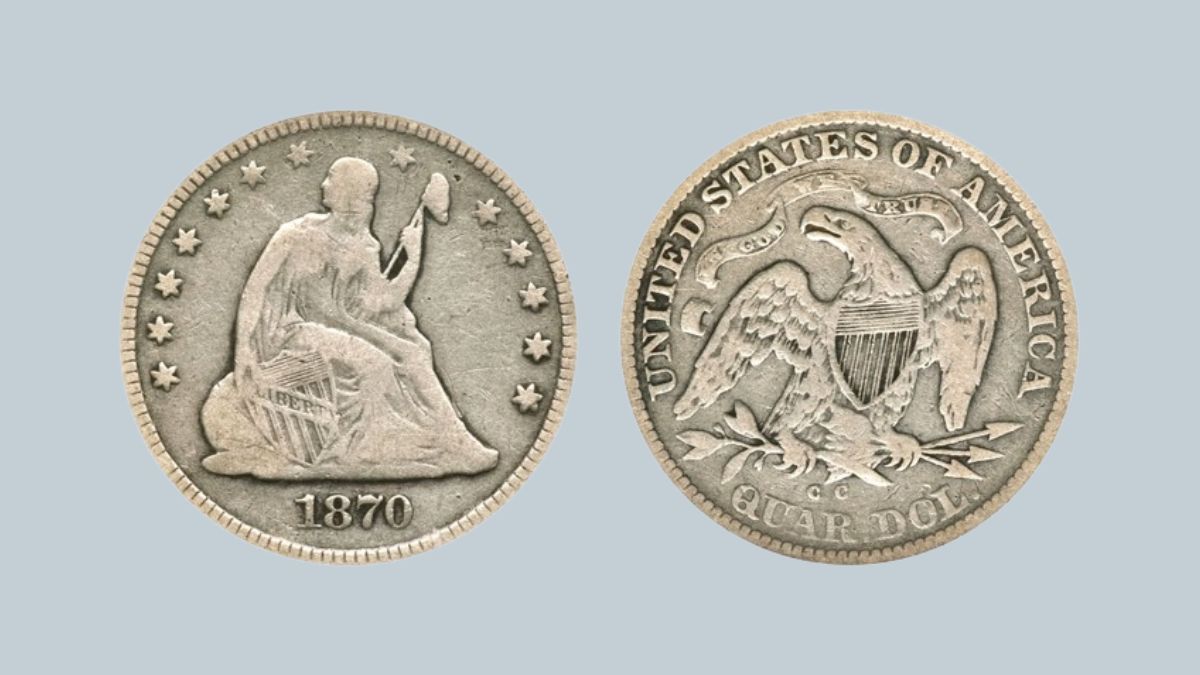 1870-CC Liberty Seated Quarter